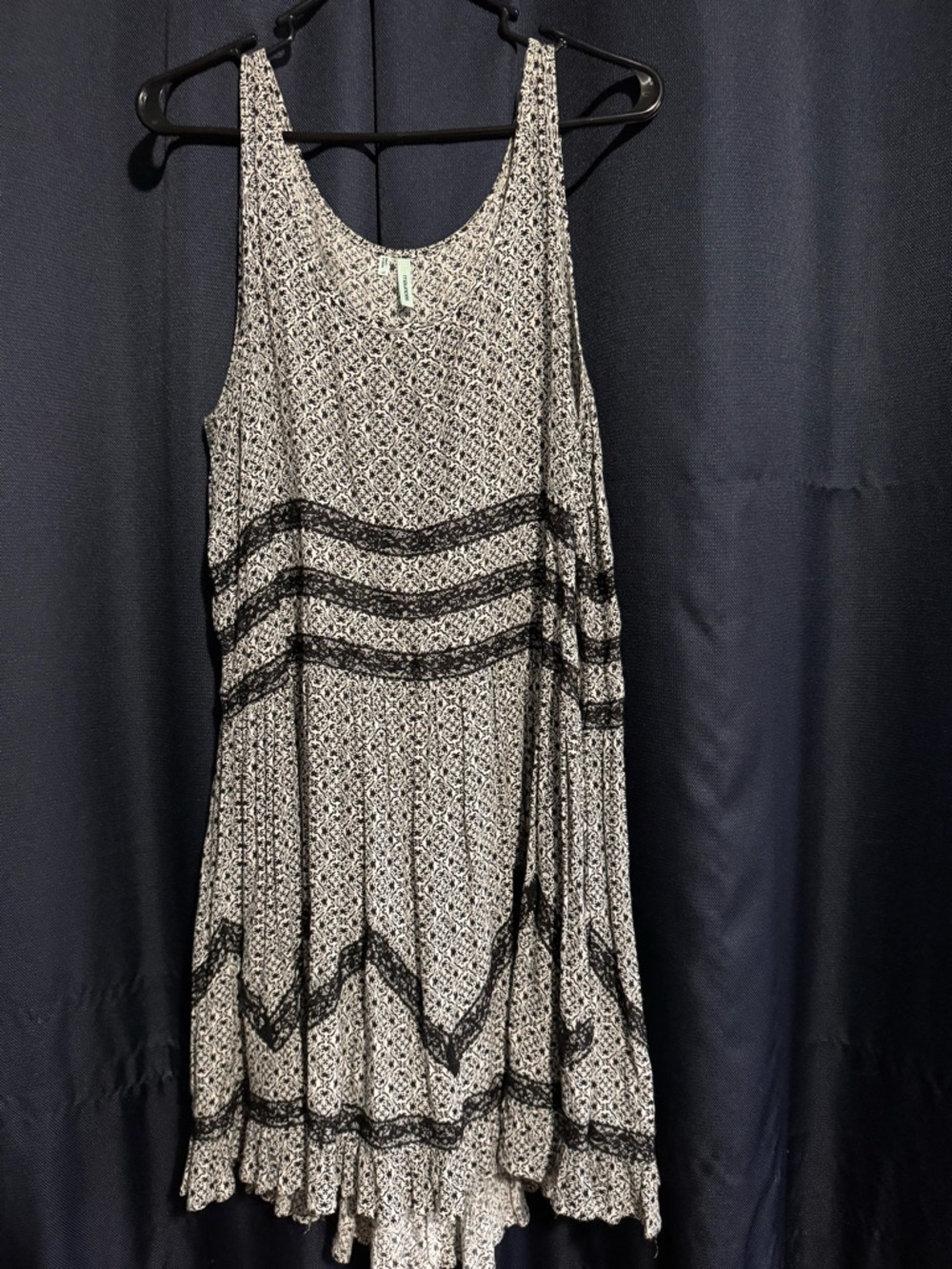 Maurices Black and White Patterned High-Low Tank Dress